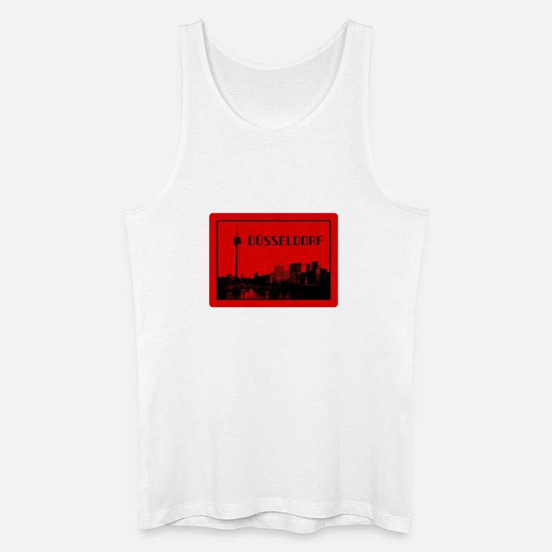 Duesseldorf Skyline Red Edition - Männer Bio Tank Top - Weiß