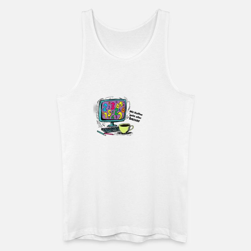 Mit Kaffee geht alles besser - Männer Bio Tank Top - Weiß