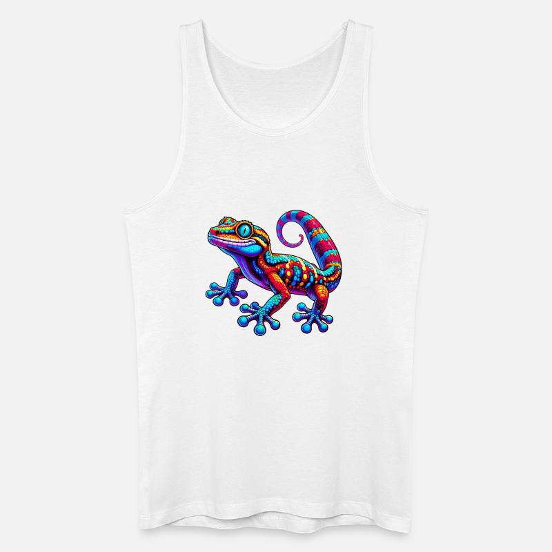 Gecko - Männer Bio Tank Top - Weiß