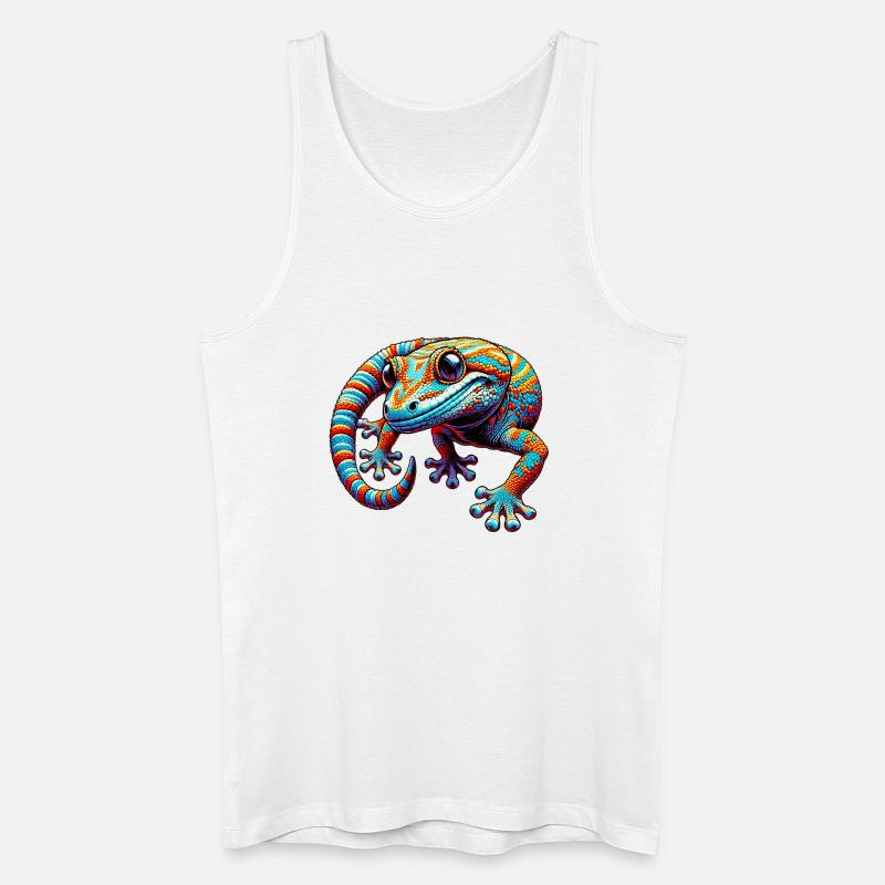Gecko - Männer Bio Tank Top - Weiß