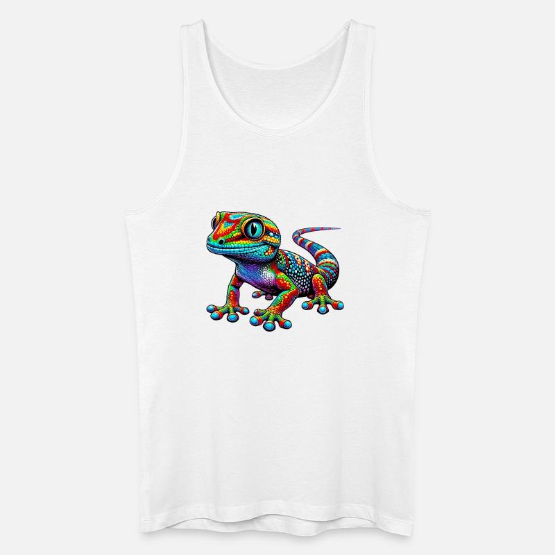 Gecko - Männer Bio Tank Top - Weiß