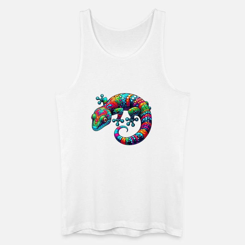 Gecko - Männer Bio Tank Top - Weiß