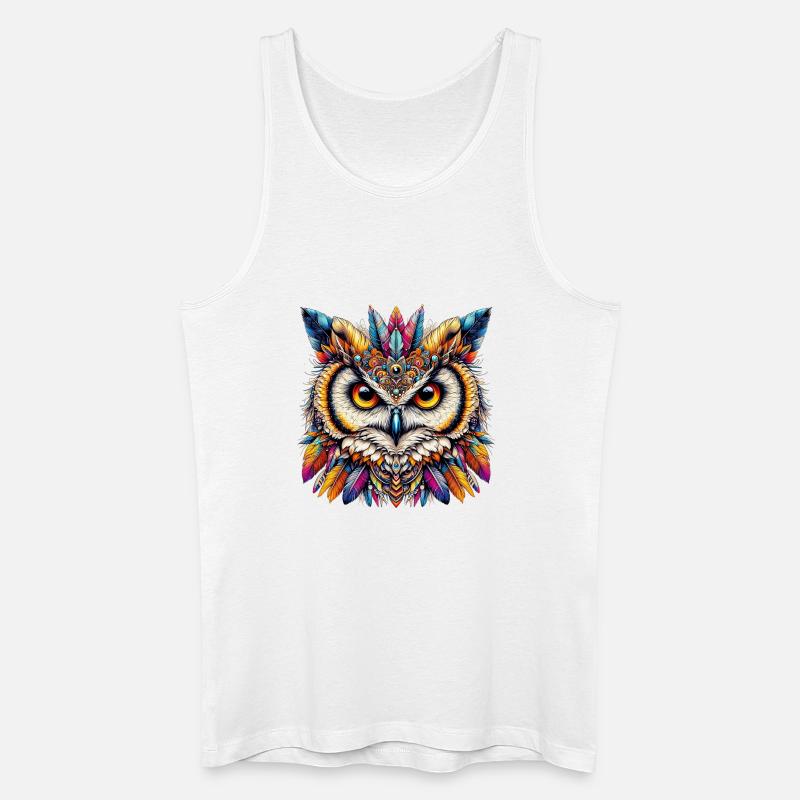 Eule - Männer Bio Tank Top - Weiß
