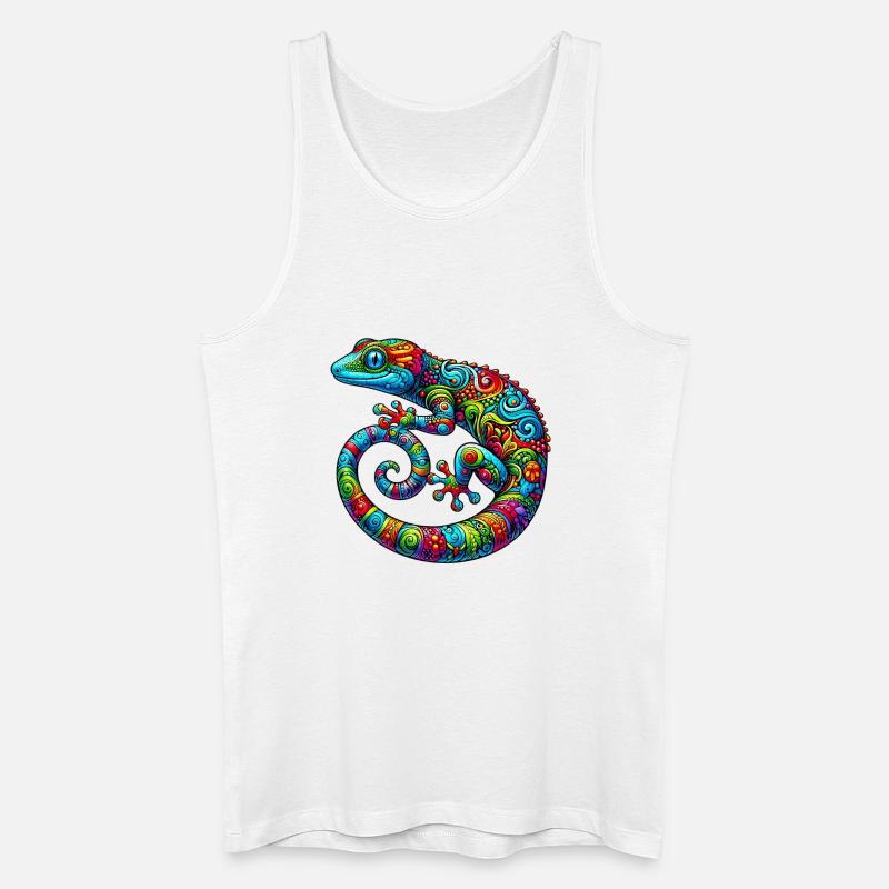 Gecko - Männer Bio Tank Top - Weiß