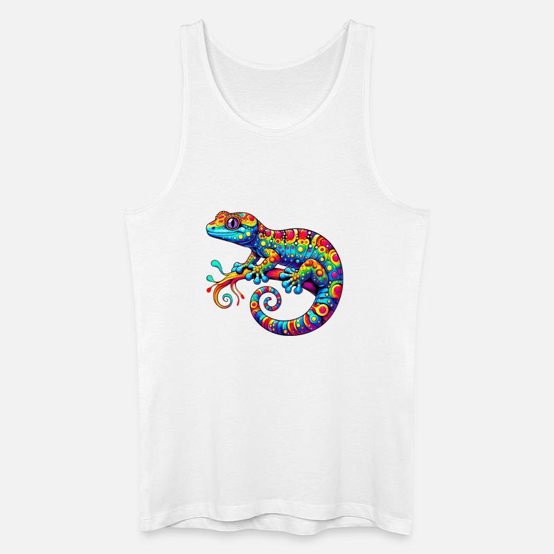 Gecko - Männer Bio Tank Top - Weiß