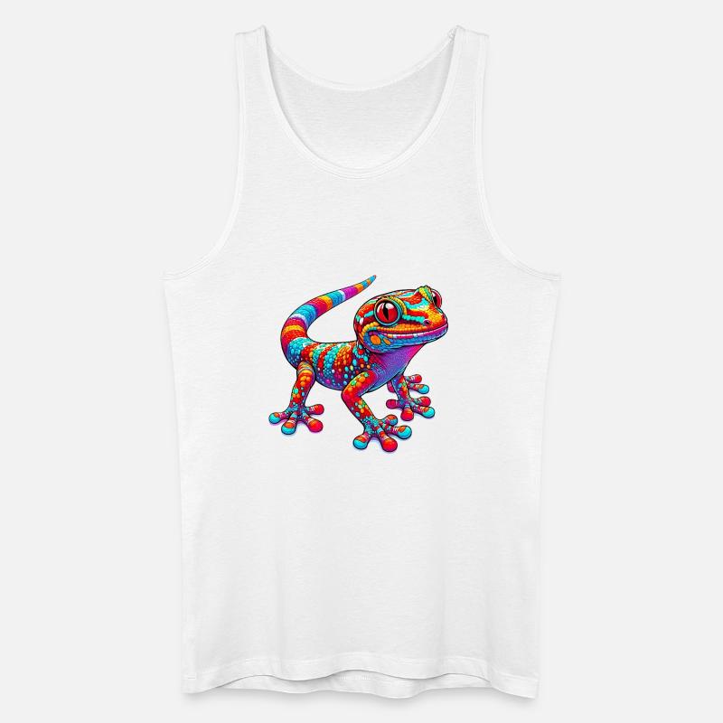 Gecko - Männer Bio Tank Top - Weiß