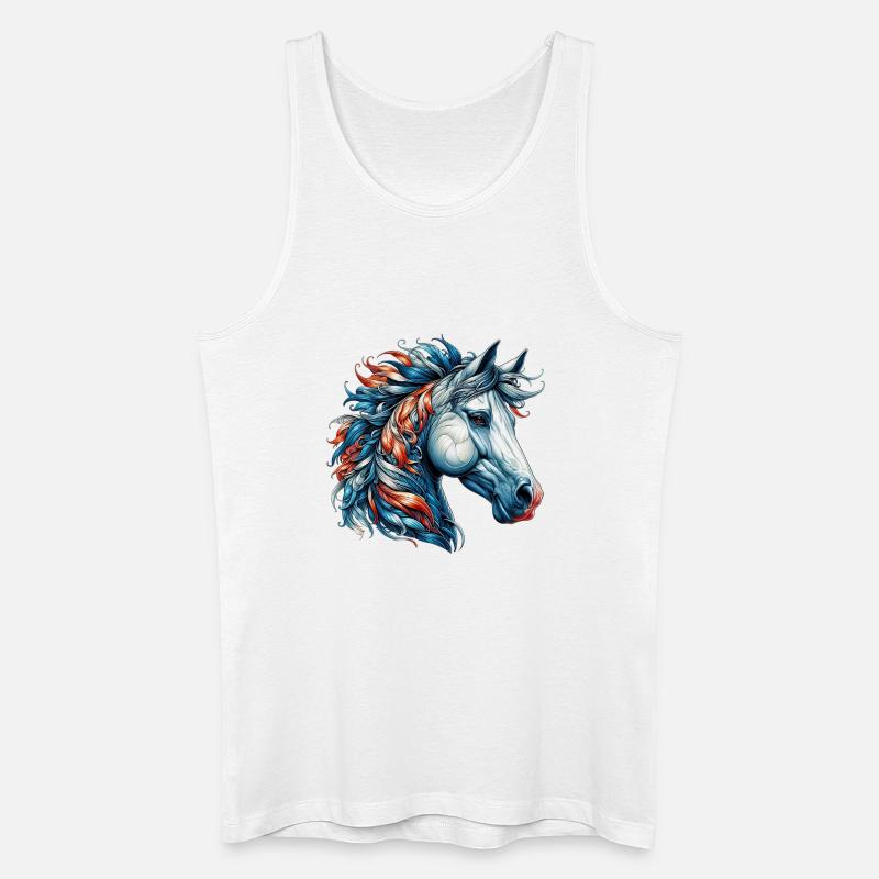 Pferd - Männer Bio Tank Top - Weiß