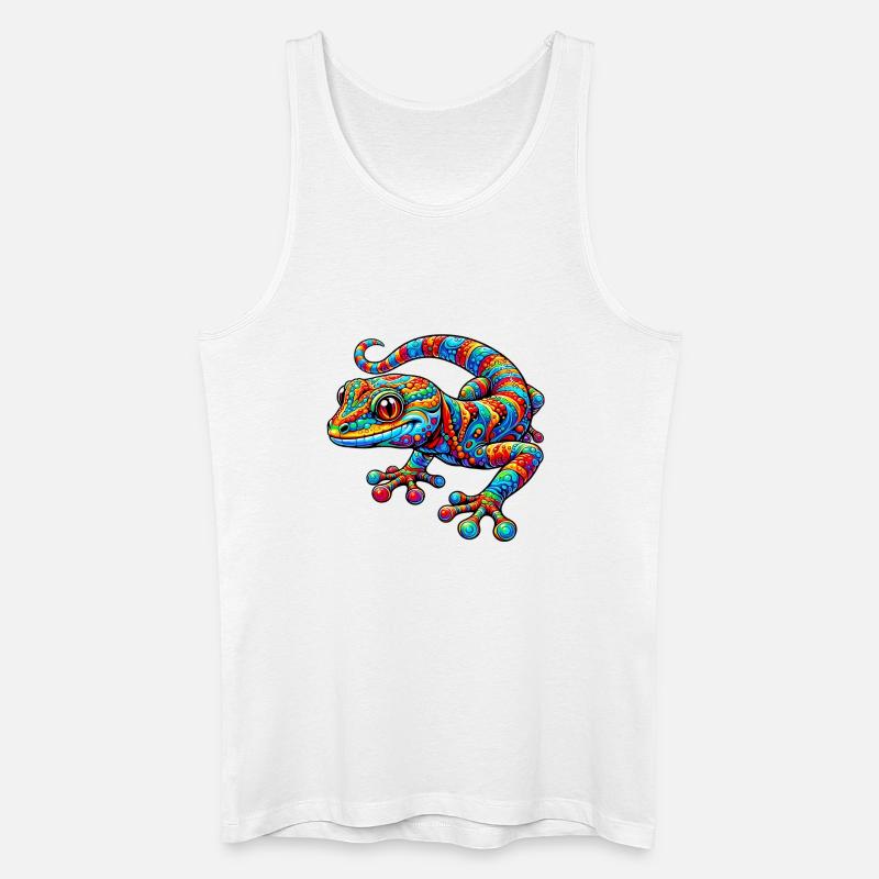 Gecko - Männer Bio Tank Top - Weiß