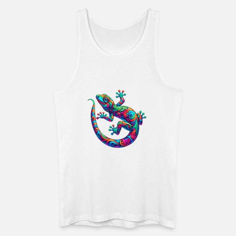 Gecko - Männer Bio Tank Top - Weiß