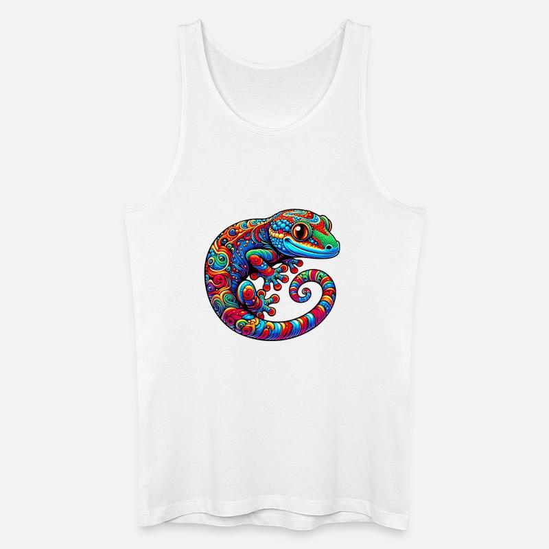 Gecko - Männer Bio Tank Top - Weiß