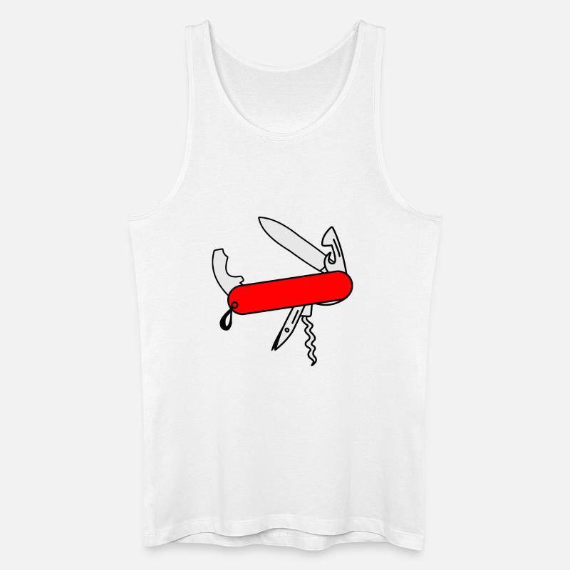 Rotes Überlebensmesser - Männer Bio Tank Top - Weiß