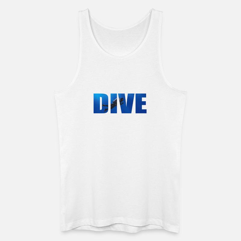 Dive Text mit Taucher im Ozean - Männer Bio Tank Top - Weiß