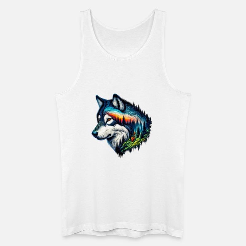 Wolf - Men’s Organic Tank Top - white