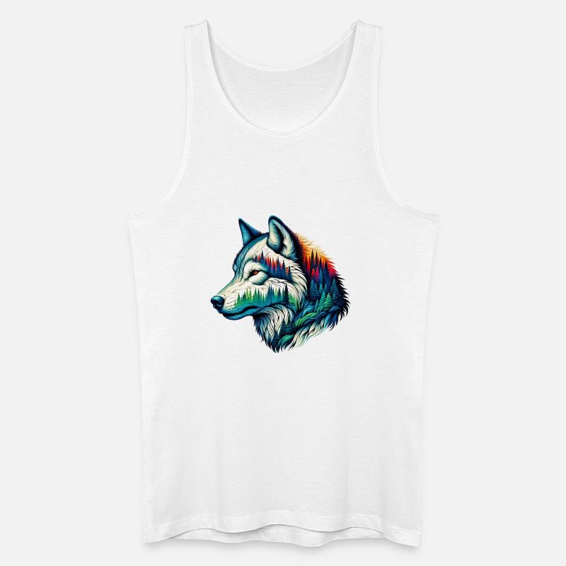 Wolf - Männer Bio Tank Top - Weiß