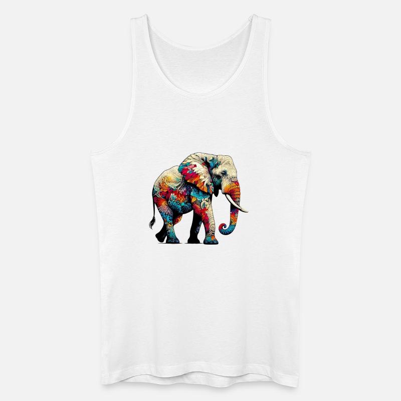 Elefant - Männer Bio Tank Top - Weiß