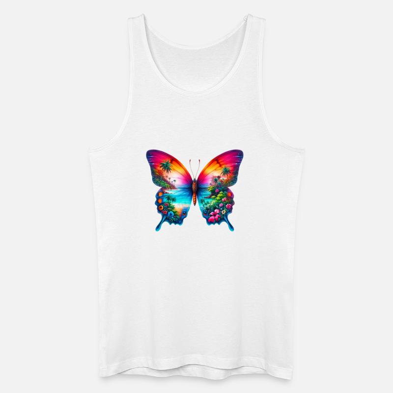 Schmetterling - Männer Bio Tank Top - Weiß