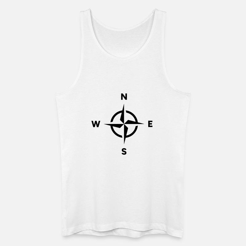 Kompass Navigation Orientierung Himmelsrichtung - Männer Bio Tank Top - Weiß