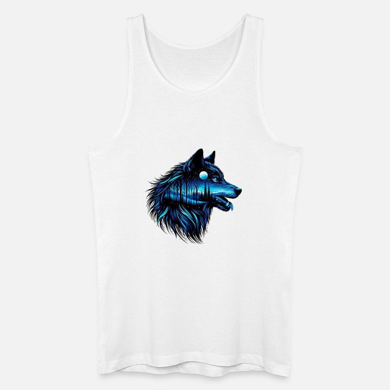 Wolf - Männer Bio Tank Top - Weiß