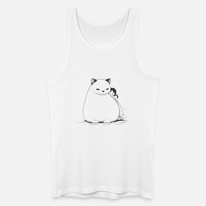 Großes Kuscheln mit einer Katze - Männer Bio Tank Top - Weiß
