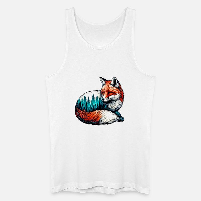 Fuchs - Männer Bio Tank Top - Weiß
