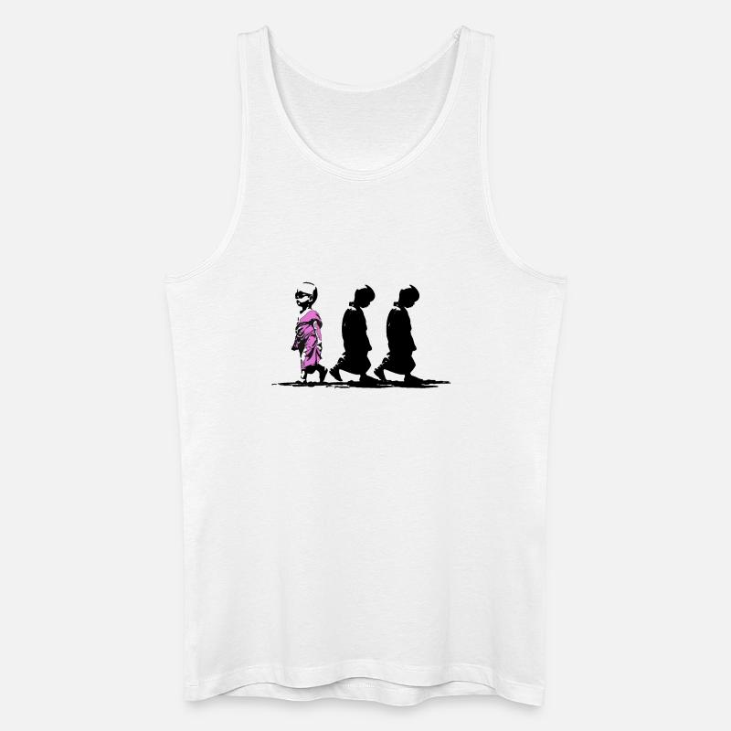 Neonpfad der Stille, sei anders - Männer Bio Tank Top - Weiß