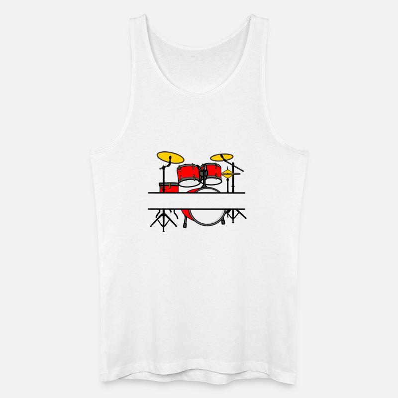 Drum Kit Name Banner Rotes Logo - Männer Bio Tank Top - Weiß