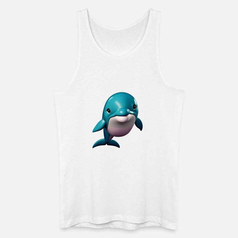 Delphin Mädchen - Männer Bio Tank Top - Weiß