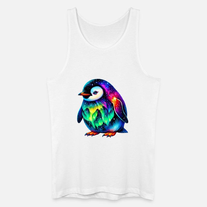 Aurora Borealis Pinguin - Männer Bio Tank Top - Weiß