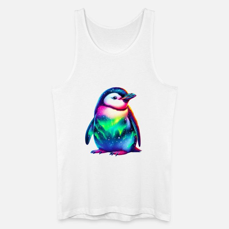 Aurora Borealis Pinguin - Männer Bio Tank Top - Weiß