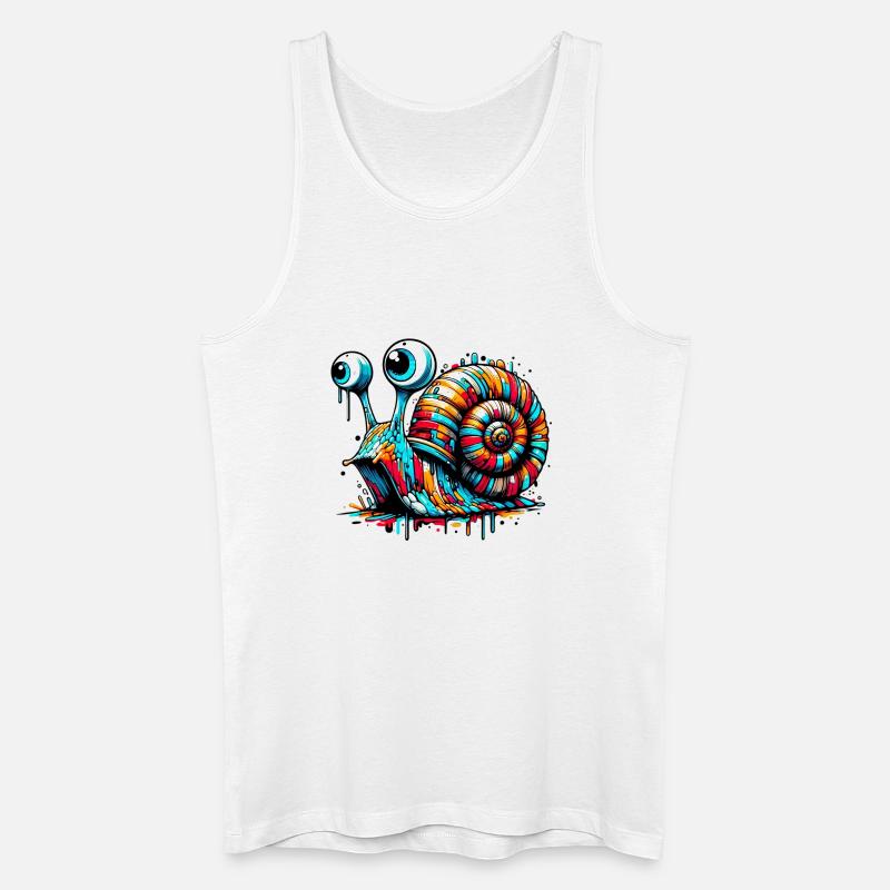 Schnecke - Männer Bio Tank Top - Weiß