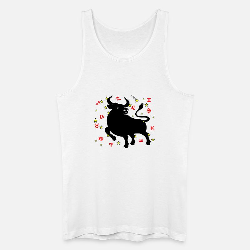 Sternzeichen Stern Logo Stier - Männer Bio Tank Top - Weiß