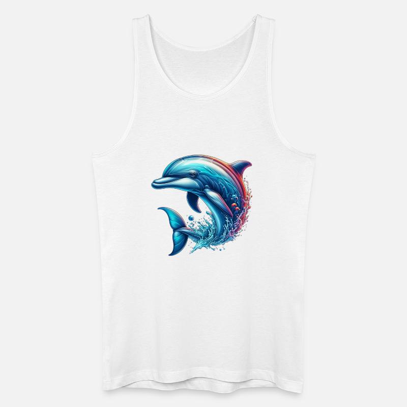 Delfin - Männer Bio Tank Top - Weiß
