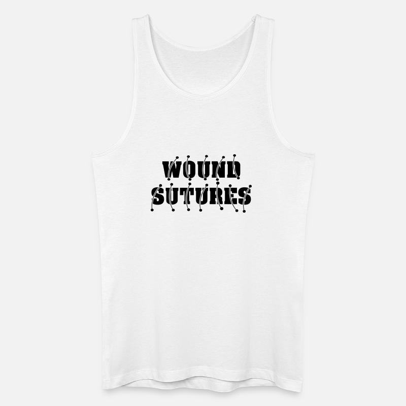 Wundnähte - Männer Bio Tank Top - Weiß