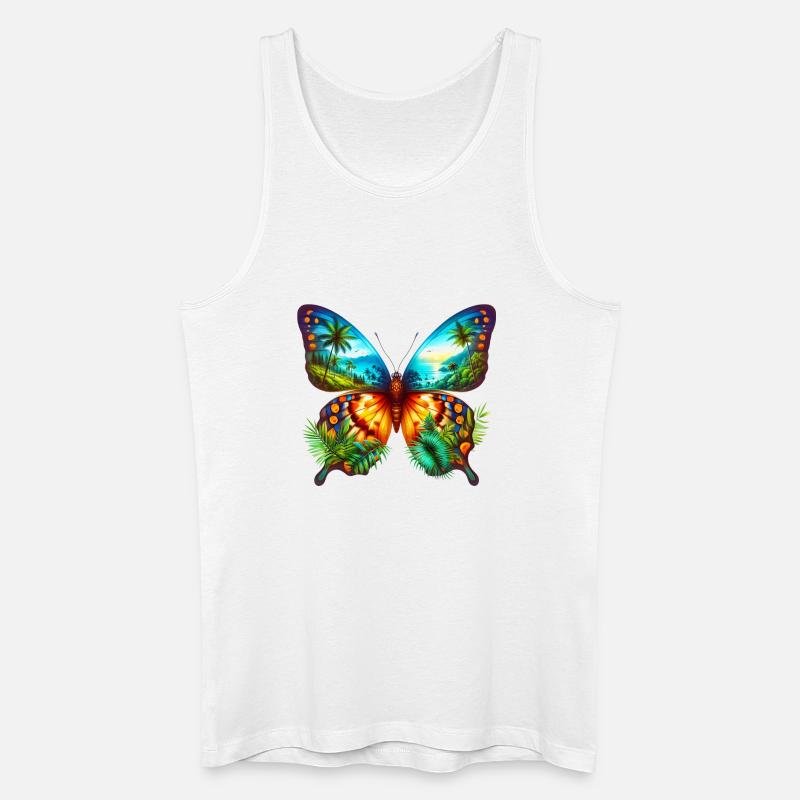 Schmetterling - Männer Bio Tank Top - Weiß