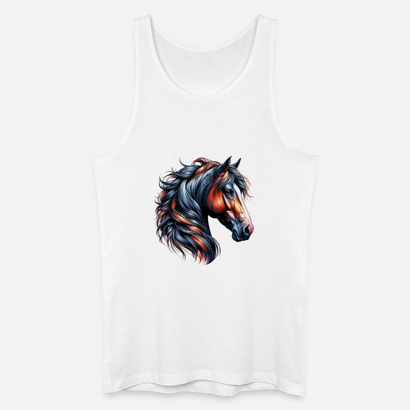 Pferd - Männer Bio Tank Top - Weiß