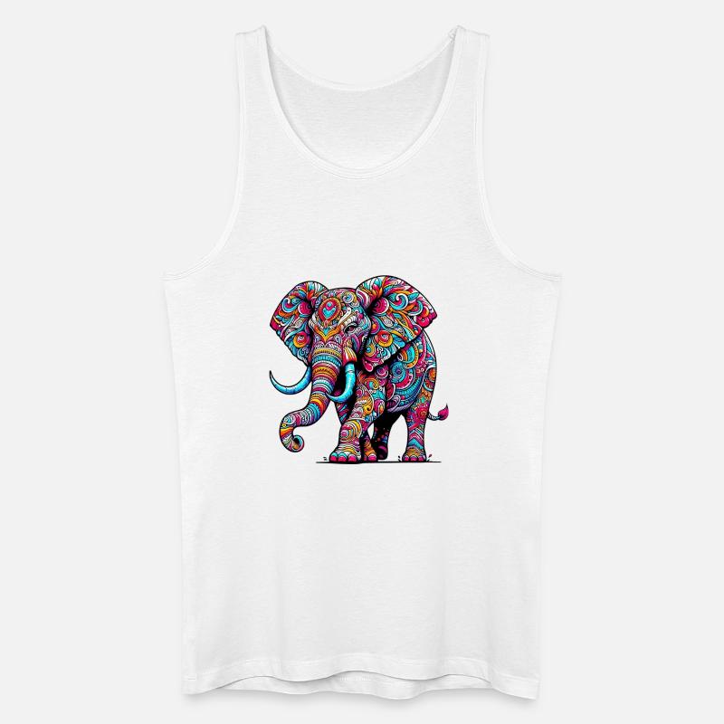 Elefant - Männer Bio Tank Top - Weiß
