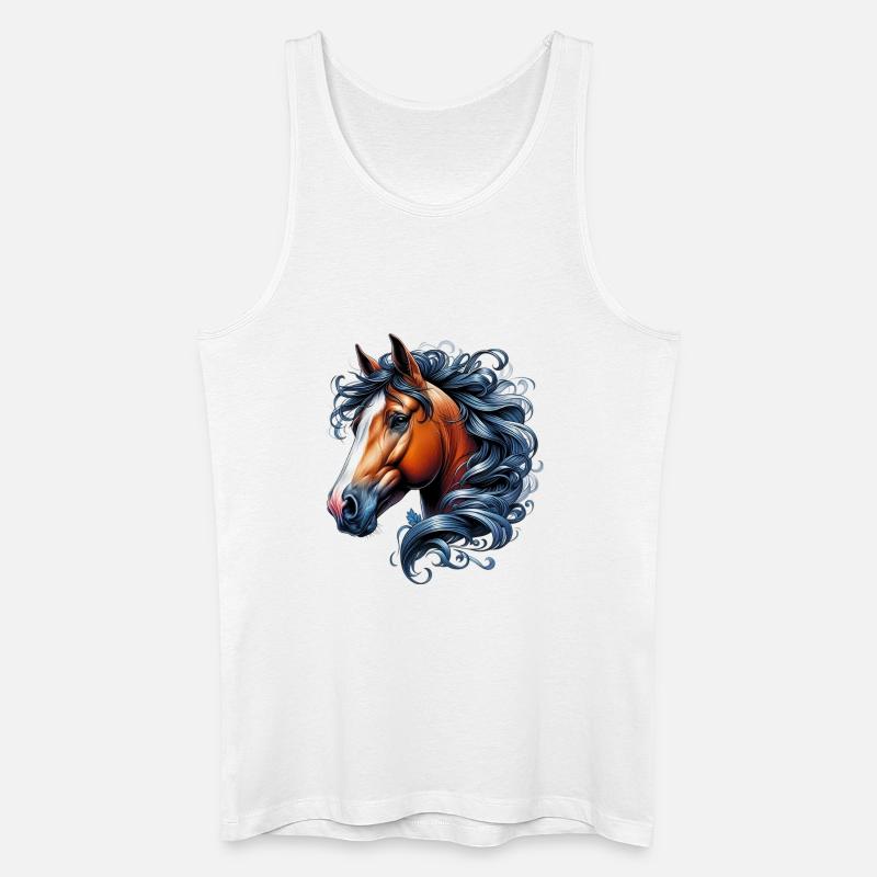 Pferd - Männer Bio Tank Top - Weiß