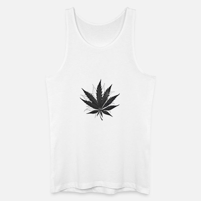 Cannabis Blatt 1 - Männer Bio Tank Top - Weiß