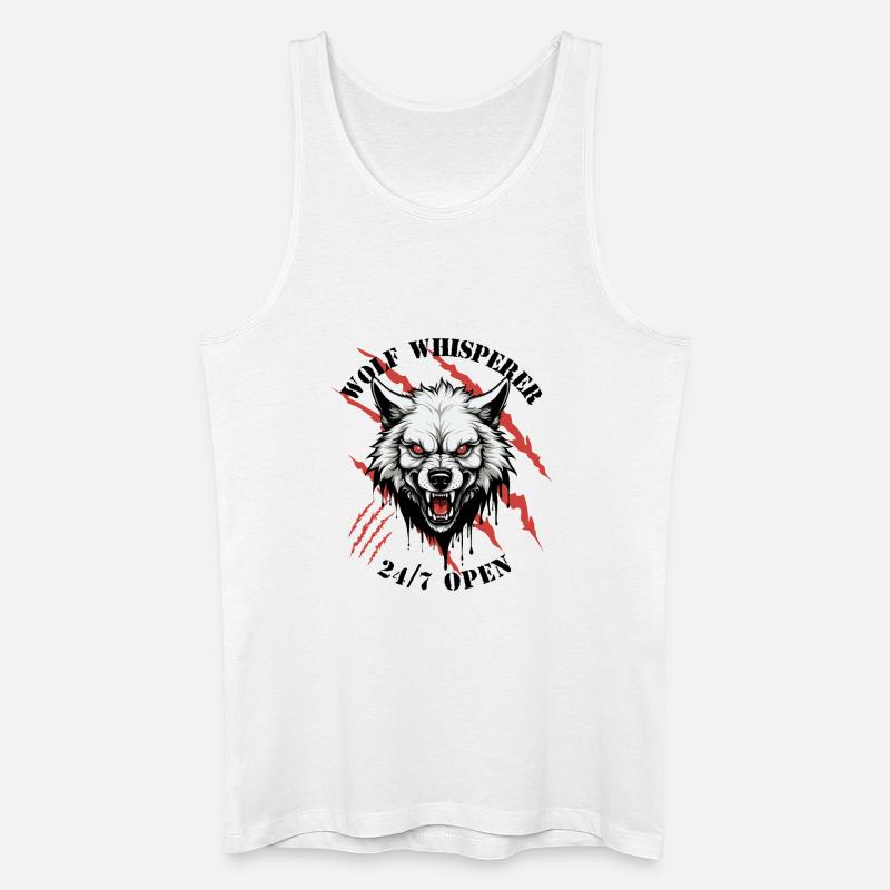 Wolf Flüsterer - Männer Bio Tank Top - Weiß