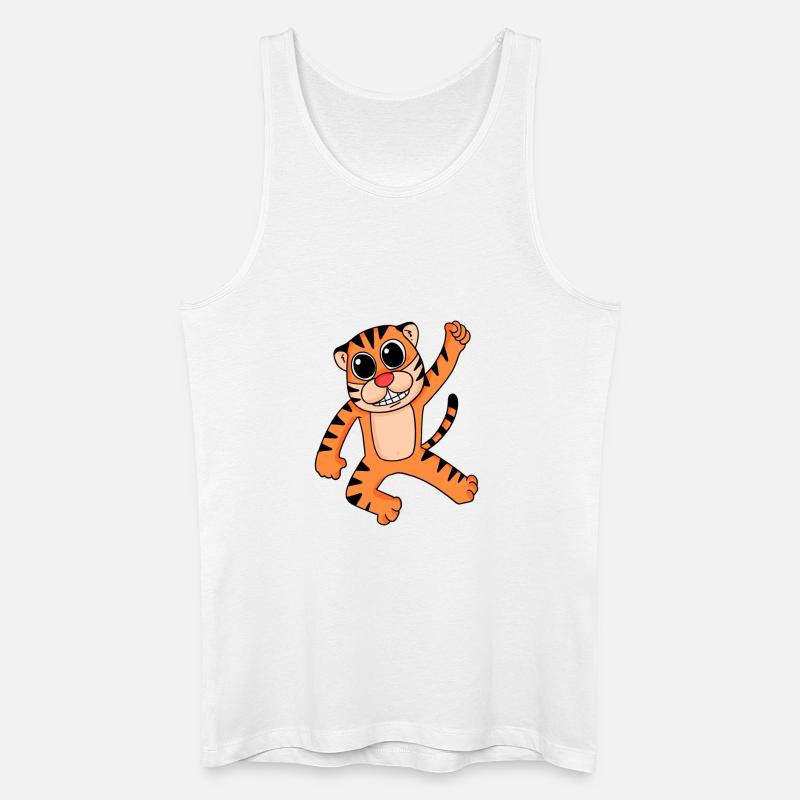 Tiger - Männer Bio Tank Top - Weiß