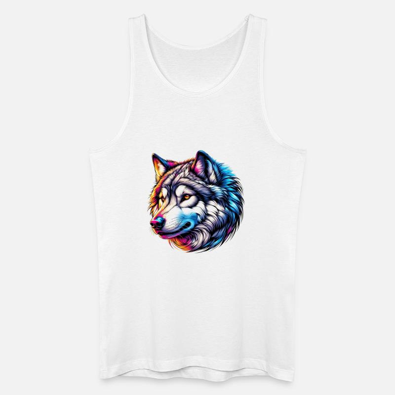 Wolf - Männer Bio Tank Top - Weiß