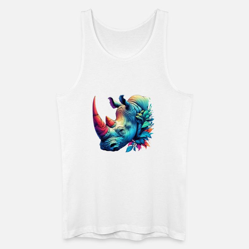 Nashorn - Männer Bio Tank Top - Weiß