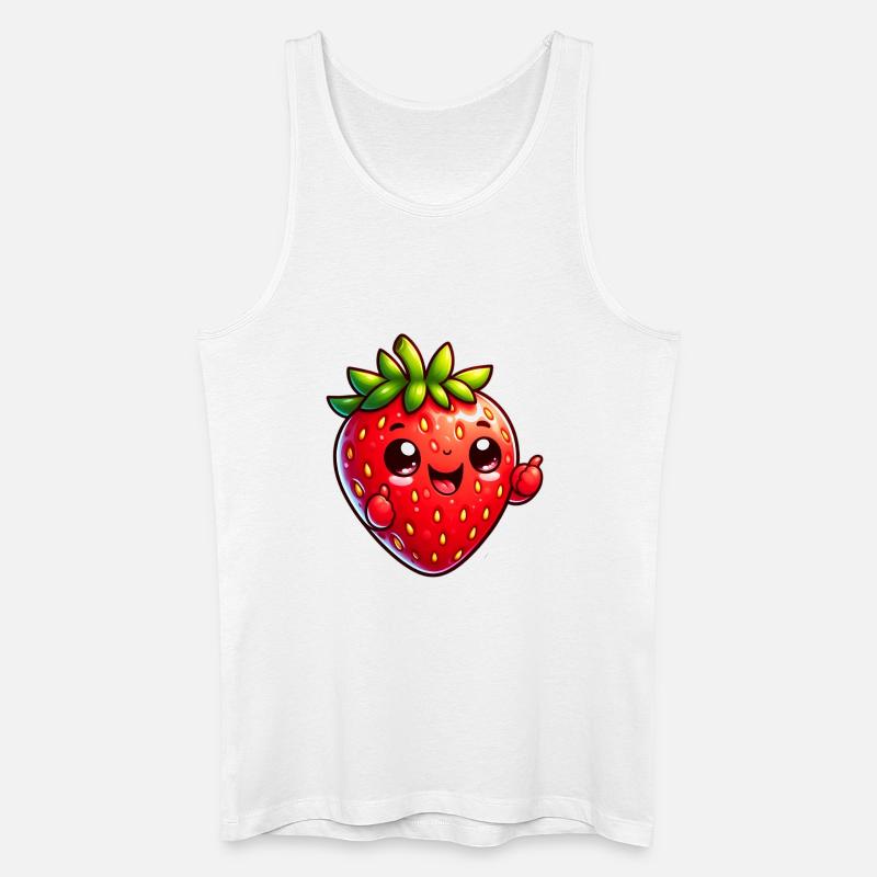 Erdbeer-Erdbeeren - Männer Bio Tank Top - Weiß