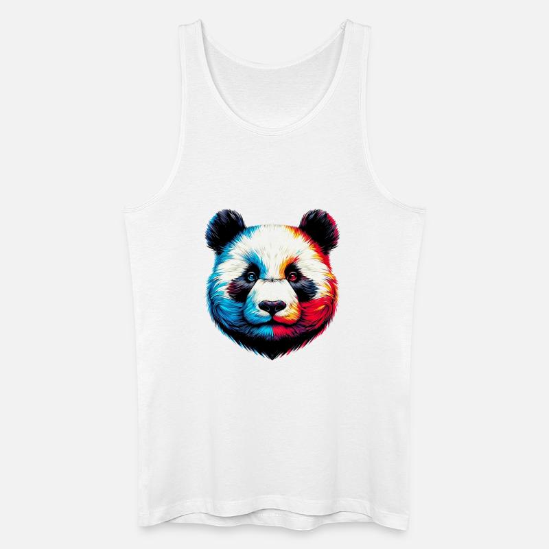 Panda - Männer Bio Tank Top - Weiß