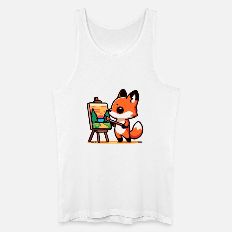 Fox Palette: Der Waldmaler - Männer Bio Tank Top - Weiß