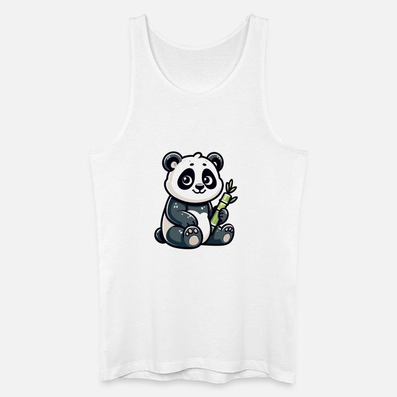 Bamboo Buddy: Der Content-Panda - Männer Bio Tank Top - Weiß
