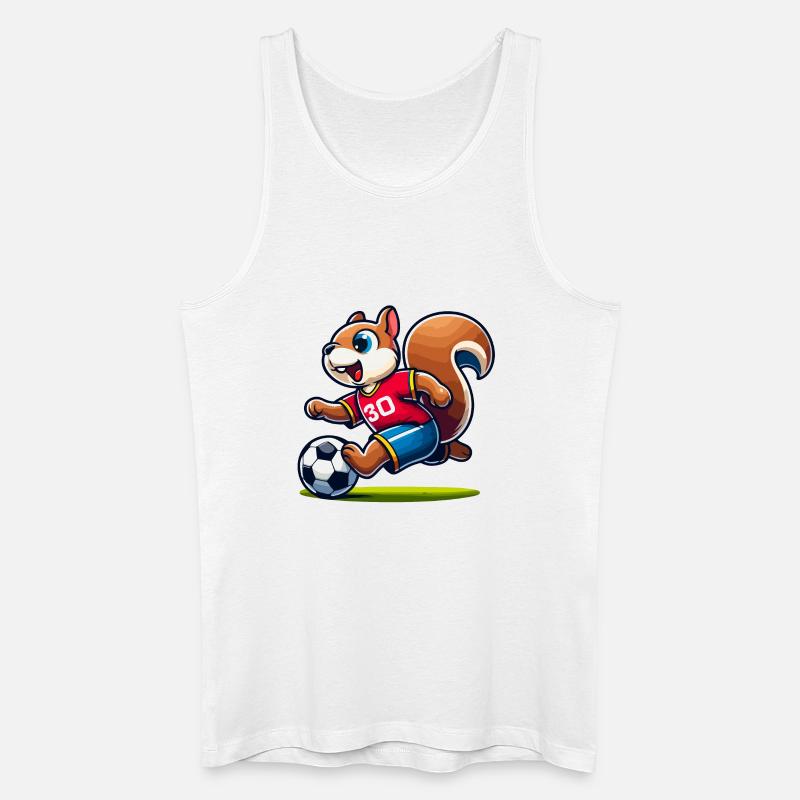 Scamper Striker: Das Fußball-Eichhörnchen - Männer Bio Tank Top - Weiß