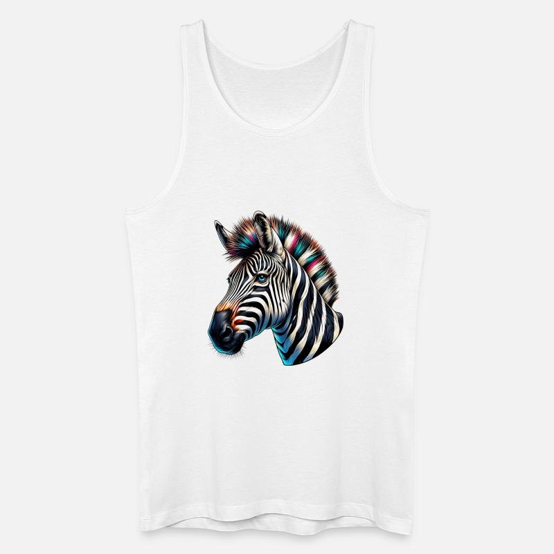 Zebra - Männer Bio Tank Top - Weiß