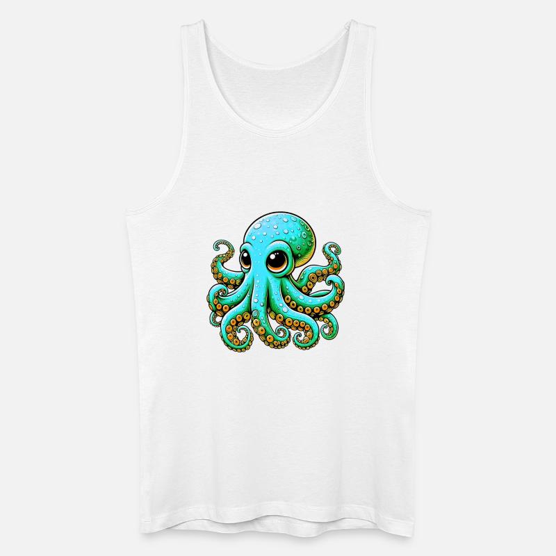 Krake - Männer Bio Tank Top - Weiß