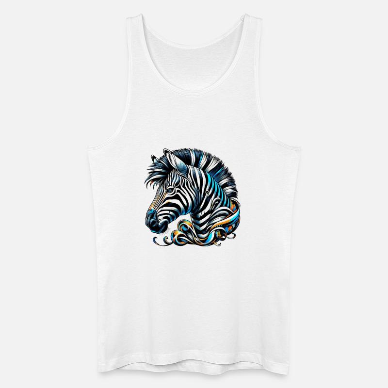 Zebra - Männer Bio Tank Top - Weiß